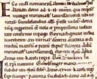 Urkunde von Mainflingen aus dem Jahr 775